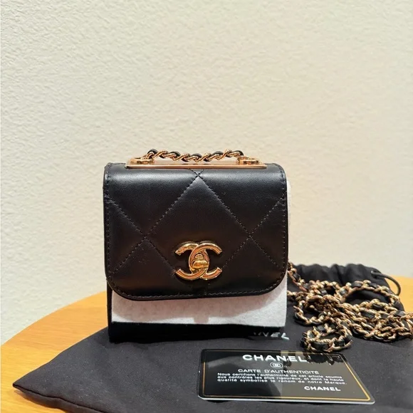 Chanel Lambskin Mini Trendy CC/Clutch Chain - Picture 1 of 14